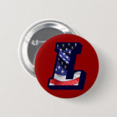 Amerikanischer Flaggenbrief "L" Button (Vorne & Hinten)
