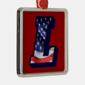 Amerikanischer Flaggenbrief "L" Ornament Aus Metall (Rechts)