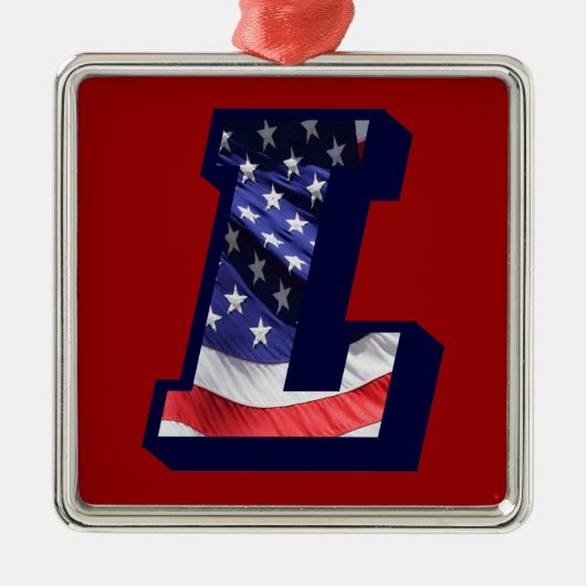 Amerikanischer Flaggenbrief "L" Ornament Aus Metall (Vorne)