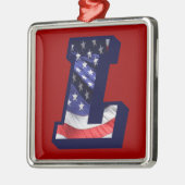 Amerikanischer Flaggenbrief "L" Ornament Aus Metall (Links)