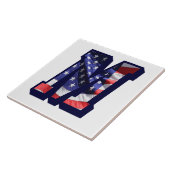 Amerikanischer Flaggenbrief "M" Großes Foto Kerami Fliese (Seite)
