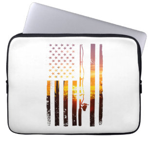Amerikanischer Flaggenfisch Angler Fischer lustige Laptopschutzhülle