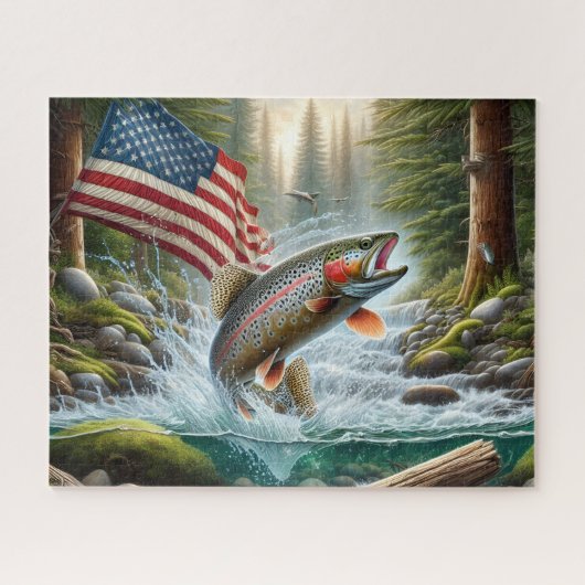 Amerikanischer Flaggenforelle Puzzle (Horizontal)