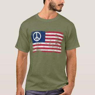 Amerikanischer Flaggenfrieden T-Shirt