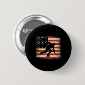 Amerikanischer Flaggenhockey Button (Vorne & Hinten)
