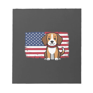 Amerikanischer Flaggenhund Patriotischer Vektor Notizblock