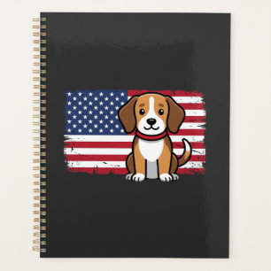 Amerikanischer Flaggenhund Patriotischer Vektor Planer