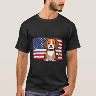 Amerikanischer Flaggenhund Patriotischer Vektor T-Shirt