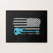 Amerikanischer Flaggenmusiker des Gitarrenspielers Puzzle (Horizontal)