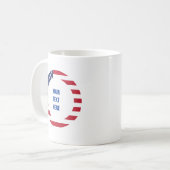 Amerikanischer Flaggenrand mit individuellem Text Kaffeetasse (Vorderseite Links)