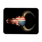 Amerikanischer Flaggenschiff - Schwarzer Schädel Magnet (Horizontal)