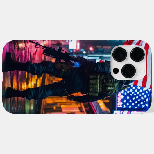 Amerikanischer Flaggensoldat iPhone 14 Pro Max Cas Case-Mate iPhone Hülle (Rückseite (Horizontal))