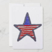 Amerikanischer Flaggenstern Einladung (Vorderseite)