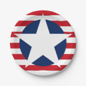 Amerikanischer Flaggenstern und Streifen patrootis Pappteller (Vorderseite)