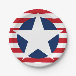 Amerikanischer Flaggenstern und Streifen patrootis Pappteller