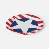 Amerikanischer Flaggenstern und Streifen patrootis Pappteller (Schrägansicht)