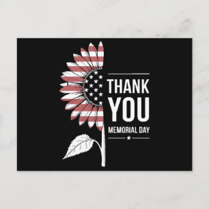 Amerikanischer Flaggentag Gedenktag Sonnenblume US Postkarte