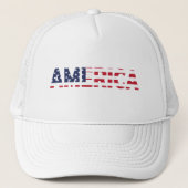 Amerikanischer Flaggentext Truckerkappe (Vorderseite)
