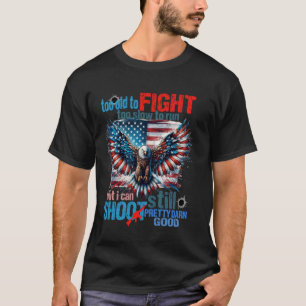 Amerikanischer Flaggenveteran zu alt, um zu langsa T-Shirt