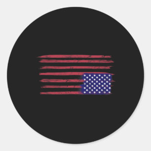 Amerikanischer Flaggenwiderstand Runder Aufkleber