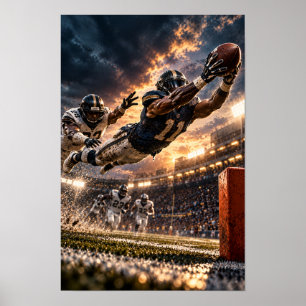Amerikanischer Football Sprungfang – Dramatische E Poster