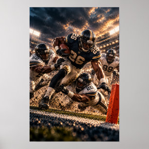 Amerikanischer Football-Torlinien-Tauchgang – Dram Poster