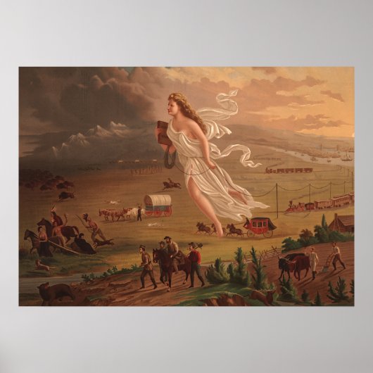 Amerikanischer Fortschritt, John Gast 1872 Poster (Vorne)