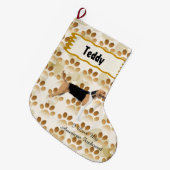 Amerikanischer Foxhound auf TAN-Blätter Großer Weihnachtsstrumpf (Vorderansicht (hängend))