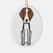 Amerikanischer Foxhound-HundeCartoon Keramikornament (Rechts)