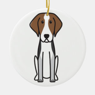 Amerikanischer Foxhound-HundeCartoon Keramikornament