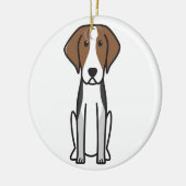 Amerikanischer Foxhound-HundeCartoon Keramikornament (Links)