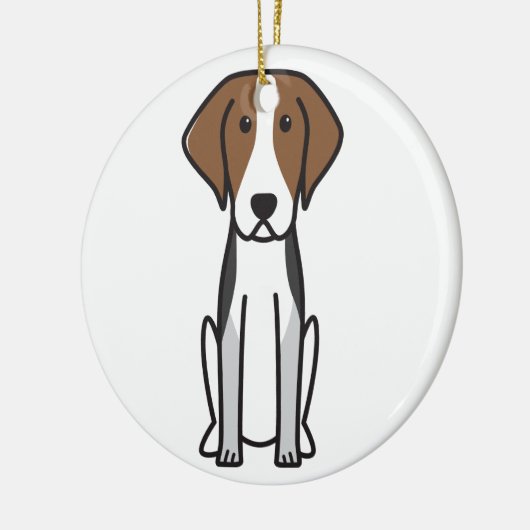 Amerikanischer Foxhound-HundeCartoon Keramikornament (Links)