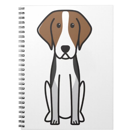 Amerikanischer Foxhound-HundeCartoon Notizblock (Vorderseite)
