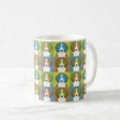 Amerikanischer Foxhound-HundeCartoon Pop-Kunst Kaffeetasse (VorderseiteRechts)