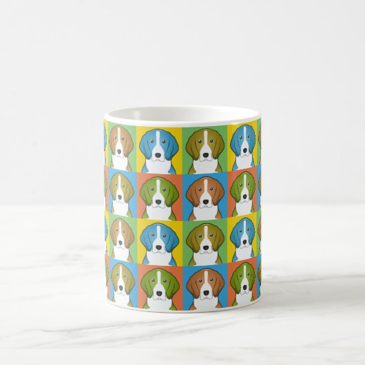 Amerikanischer Foxhound-HundeCartoon Pop-Kunst Kaffeetasse (Mittel)