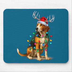 Amerikanischer Foxhound Weihnachtslichter Santa Hu Mousepad