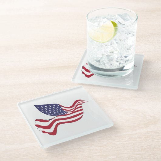 AMERIKANISCHER FRIEDENSABSCHLUSS GLASUNTERSETZER (Schrägansicht)