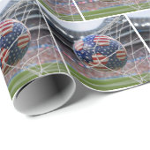 Amerikanischer Fußball im Netz Geschenkpapier (Rolleneckpunkt)