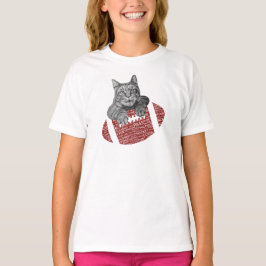 Amerikanischer Fußball-liebevolle Katze T-Shirt