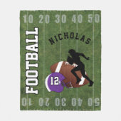 Amerikanischer Fußball - lila Sturzhelm Fleecedecke (Vorderseite)