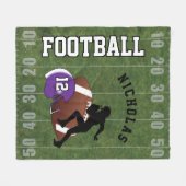 Amerikanischer Fußball - lila Sturzhelm Fleecedecke (Vorderseite (Horizontal))