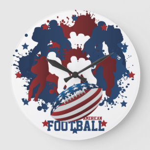 Amerikanischer Fußball-patriotische Wanduhr