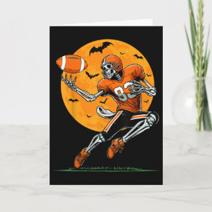 Amerikanischer Fußball Skelett Jungen Halloween Fo Karte