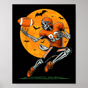 Amerikanischer Fußball Skelett Jungen Halloween Fu Poster