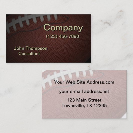 Amerikanischer Fußball Visitenkarte (Vorne/Hinten)