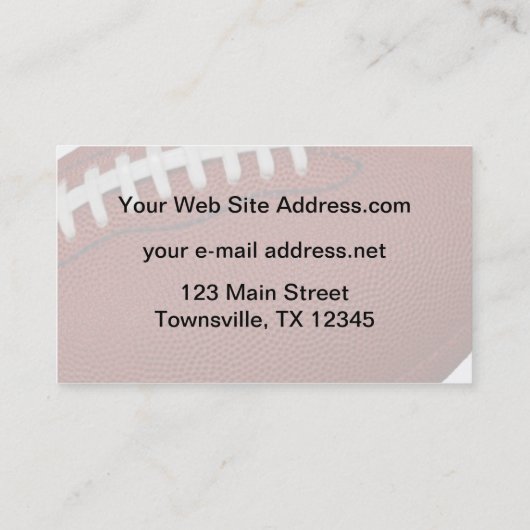 Amerikanischer Fußball Visitenkarte (Rückseite)