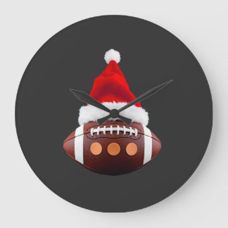 Amerikanischer Fußball-Weihnachtsball Santa Hut (2 Große Wanduhr