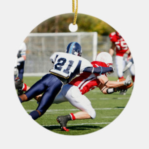 Amerikanischer Fußball-Weihnachtsverzierungen Keramikornament