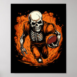 Amerikanischer Fußll Skelett Fußll Spieler Hallowe Poster
