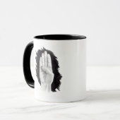 AMERIKANISCHER GEBÄRDENSPRACHE-BUCHSTABE "B " TASSE (Vorderseite Links)